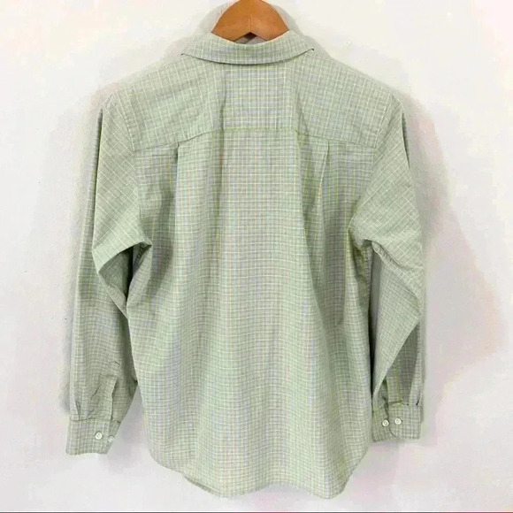 Lands’ End light green/blue plaid shirt - Picture 4 of 4